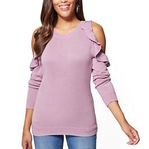 Light purple cold shoulder sweater